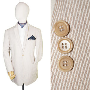 AZZARO 46R SPRING SUMMER WHITE LINEN SPORT COAT